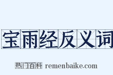 宝雨经反义词是什么意思的图片